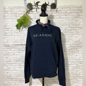 Big Cotton Novelty Seaside Navy Blue Crewneck